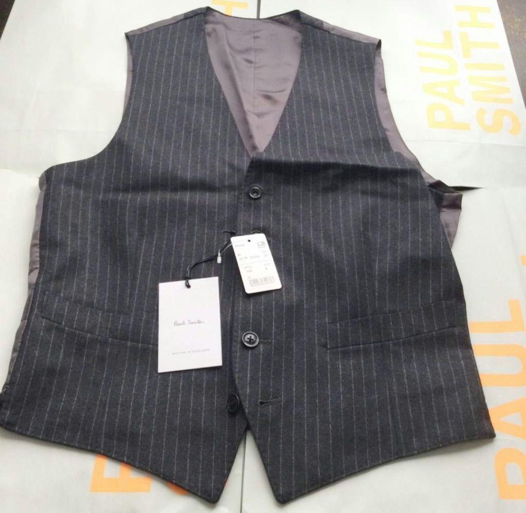ポールスミス ベスト Lサイズ① グレー 高級イギリス生地使用 裏地キュプラ