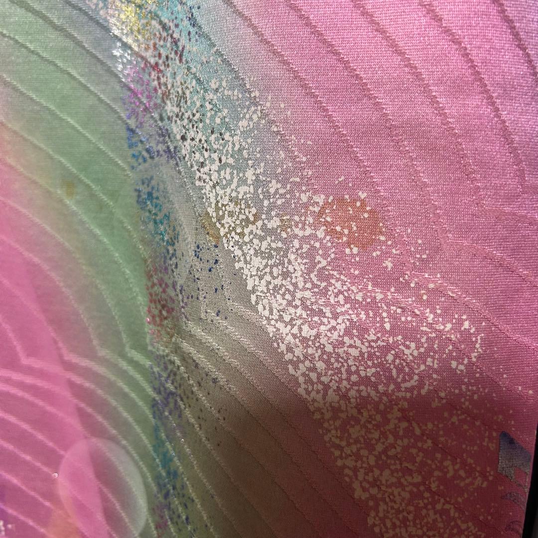 正絹　振袖　フルセット　６点　モダン　成人式　個性的　トール　裄丈長め