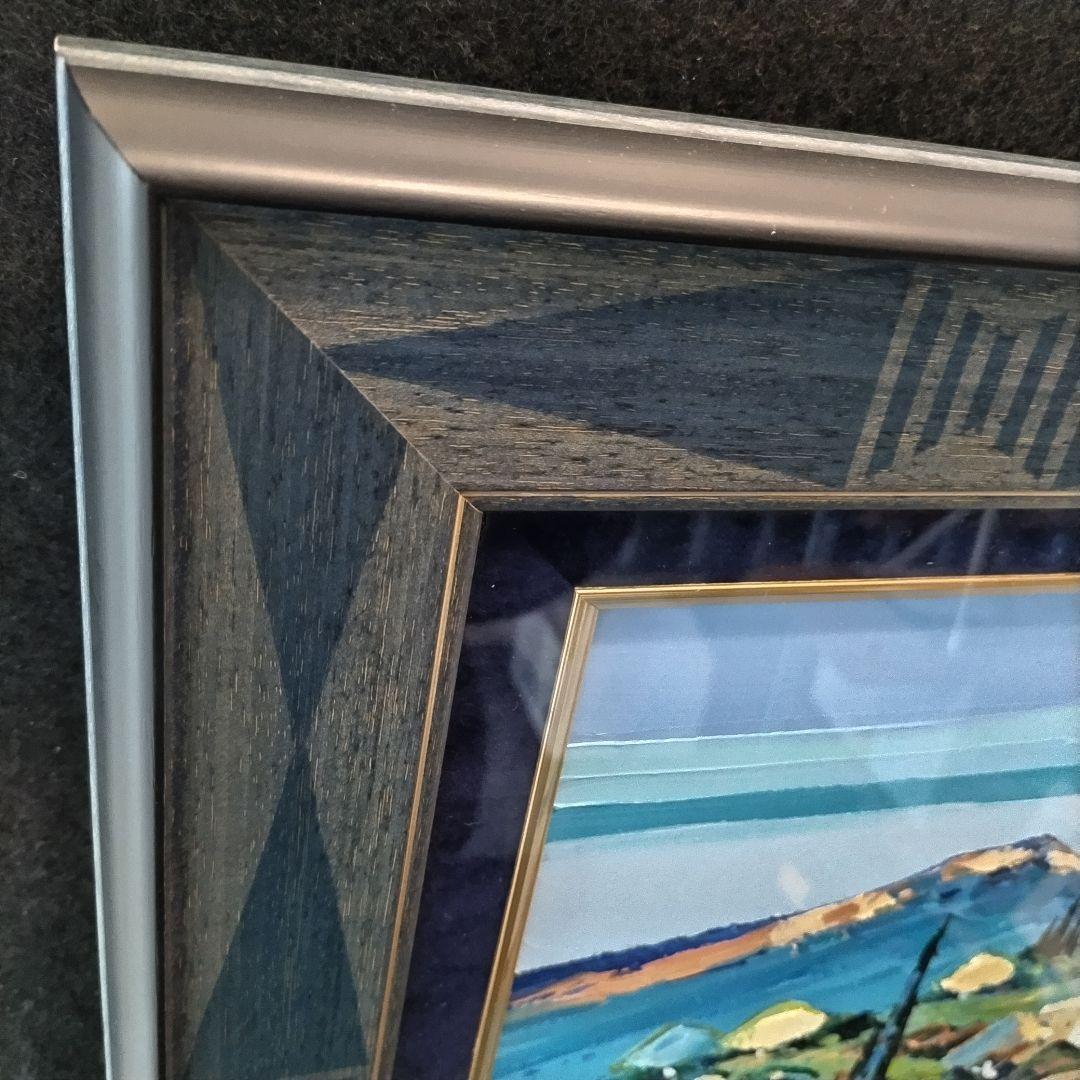 ベルナール・ケルフィリー KERFILY「丘の村」油彩 風景画 額装 フランス