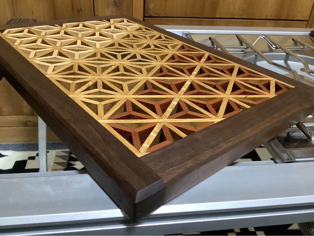 IGT天板　1ユニット　三脚用テーブル　組子細工ヘキサゴン123