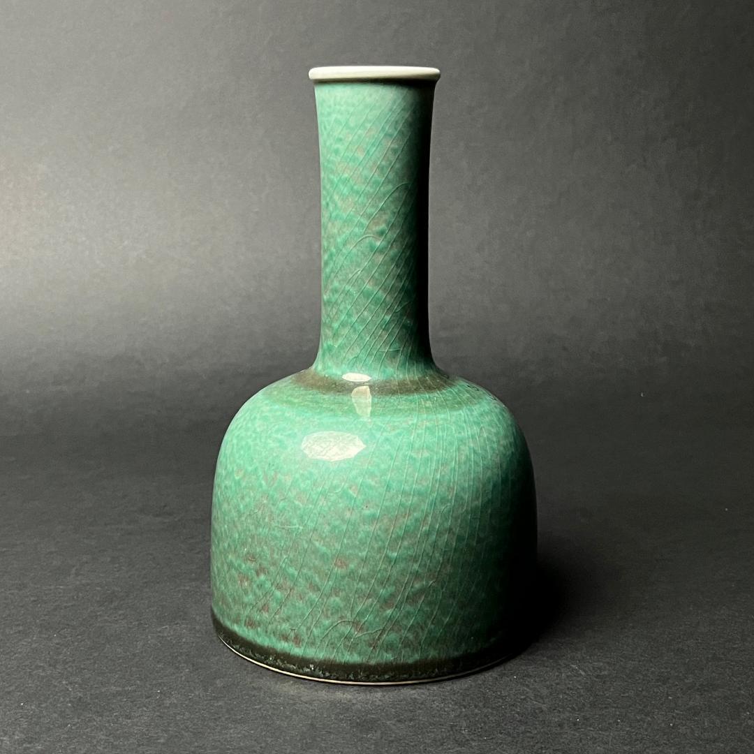 唐物 辰砂 豆紅揺鈴尊 大清康煕年製 款 中国美術古玩 コレクター蒐集 SN72