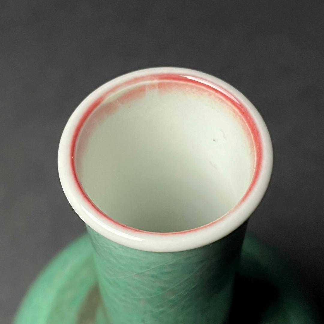 唐物 辰砂 豆紅揺鈴尊 大清康煕年製 款 中国美術古玩 コレクター蒐集 SN72