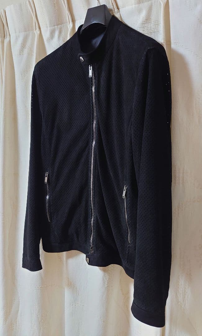 タリアトーレ スエード パンチング レザー ジャケット 黒 ブラック 50 LL