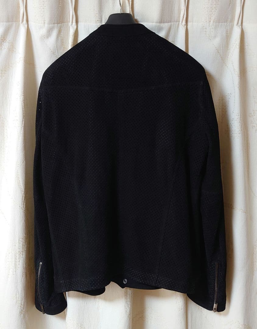 タリアトーレ スエード パンチング レザー ジャケット 黒 ブラック 50 LL