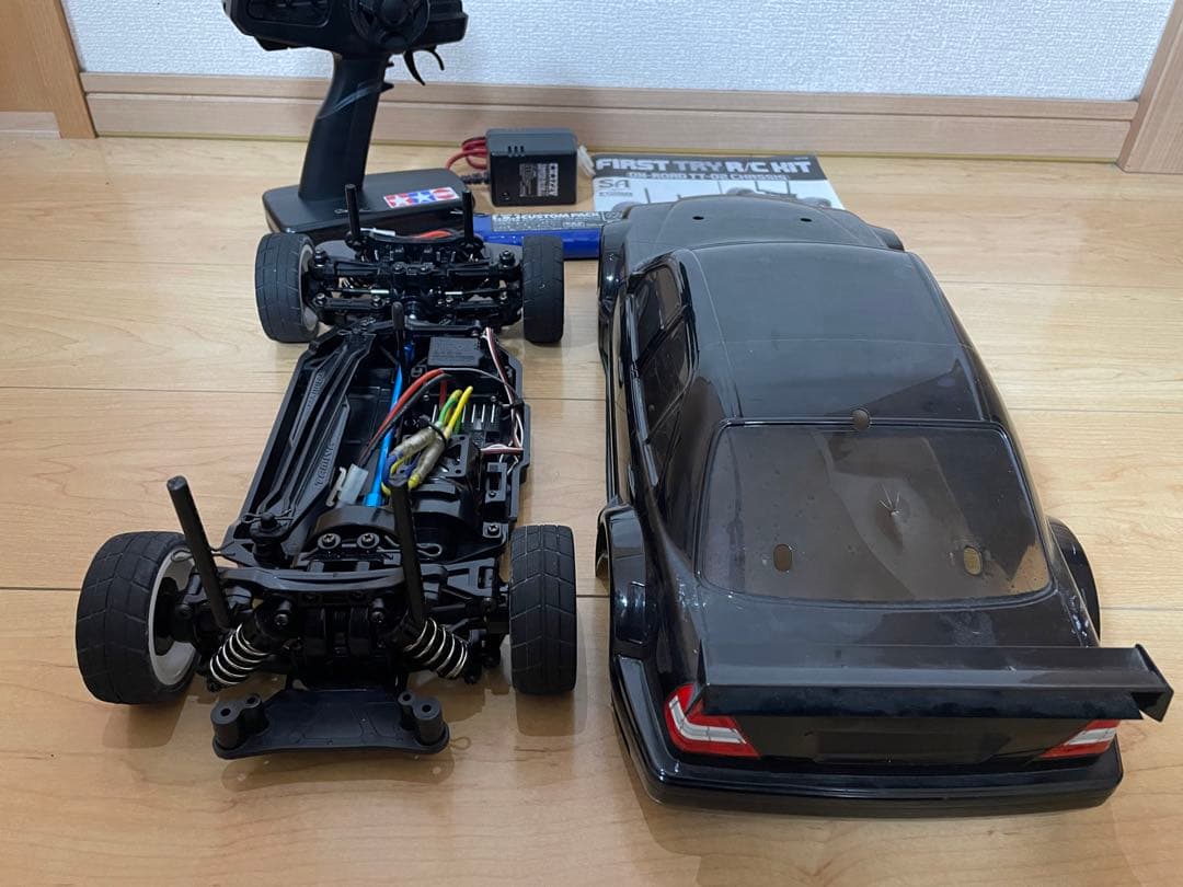 【Acco】 タミヤ　TT02 2台セット　AMG ベンツ　ランエボ7