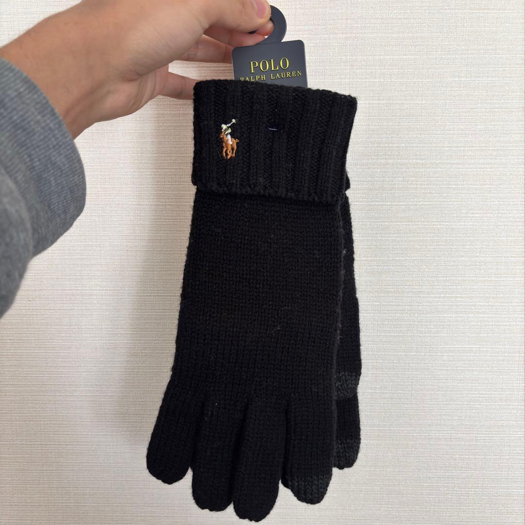 【美品】POLO 手袋 スマホ対応 Black ユニセックス 定価 ¥12100