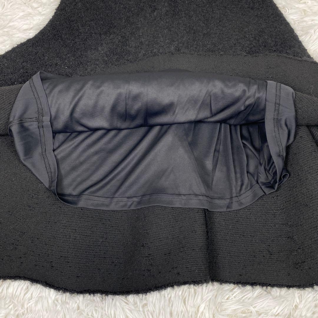 【美品】MACHATT マチャット　ブークレニットスカート　ブラック　タグ付き