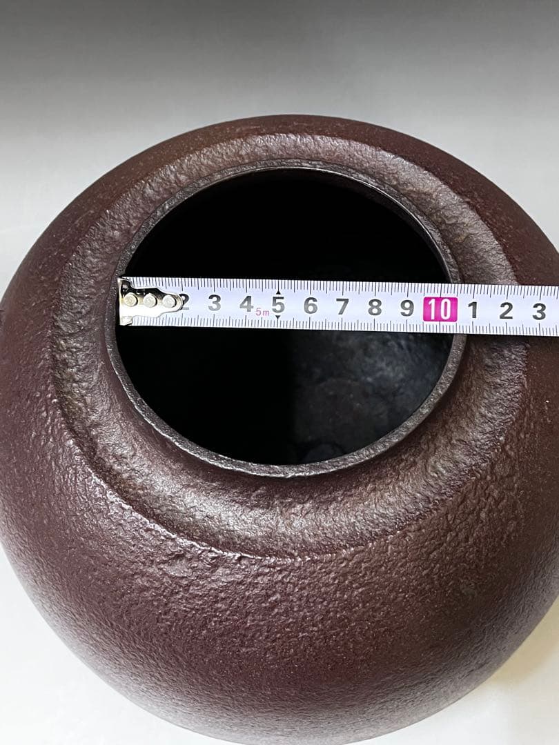 E494 人間国宝　釜師　高橋敬典作　田口釜　茶釜　鉄釜　茶道具　茶器　共箱付