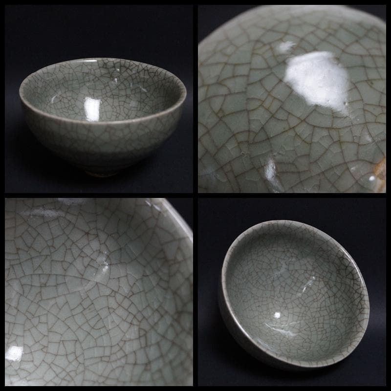 茶道具 相馬焼 茶碗 貫入青磁茶碗 箱付 茶道具☆時代物☆