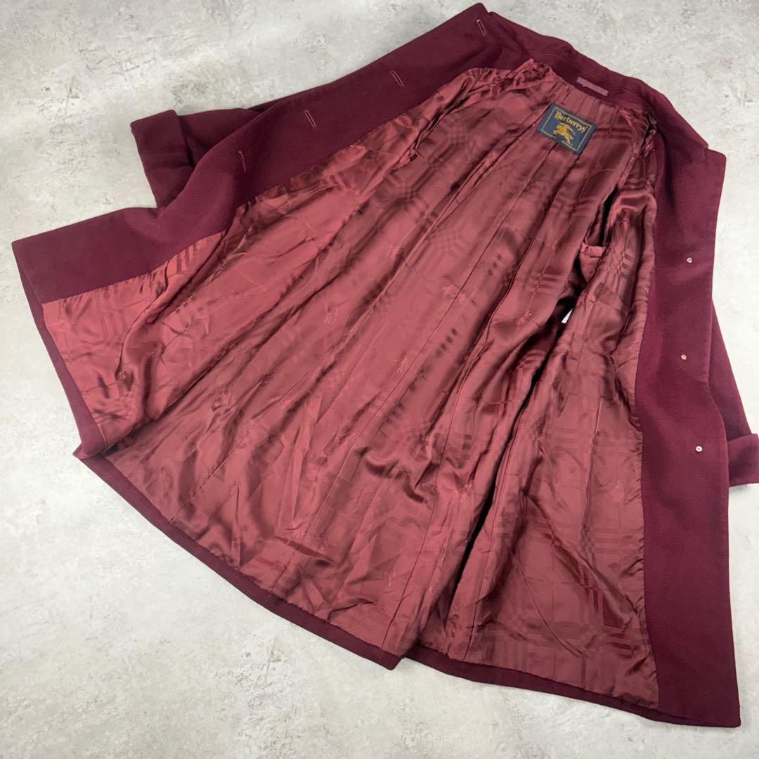 美品　バーバリー　BURBERRY アンゴラ　バルカラー　Aライン　コート　7