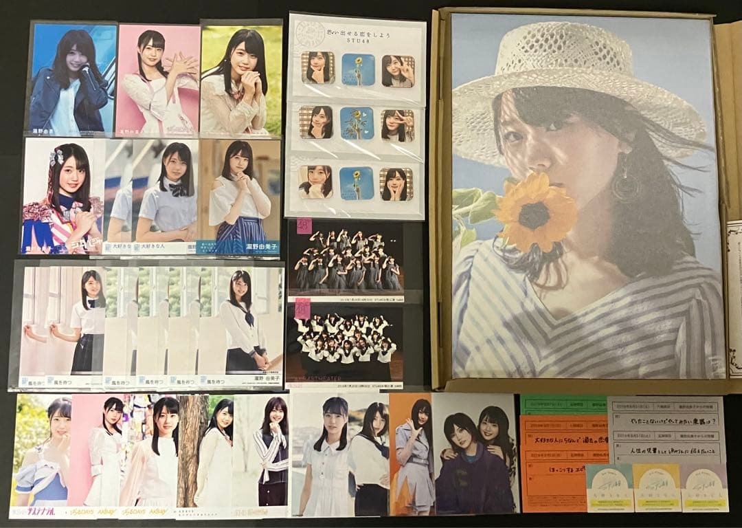 STU48 瀧野由美子　写真パネル　缶バッジ　サイン入り　思い出せる恋をしよう