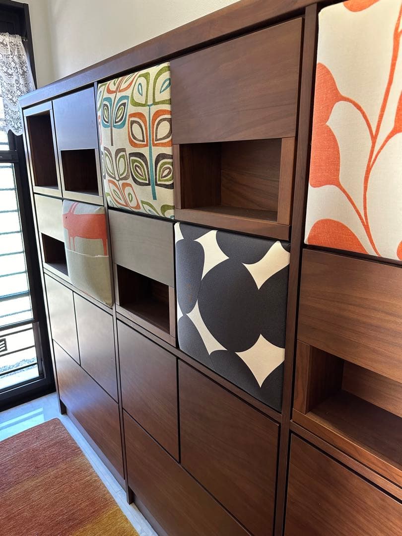 【送料無料】壁面収納 ウォールナット材 高級家具