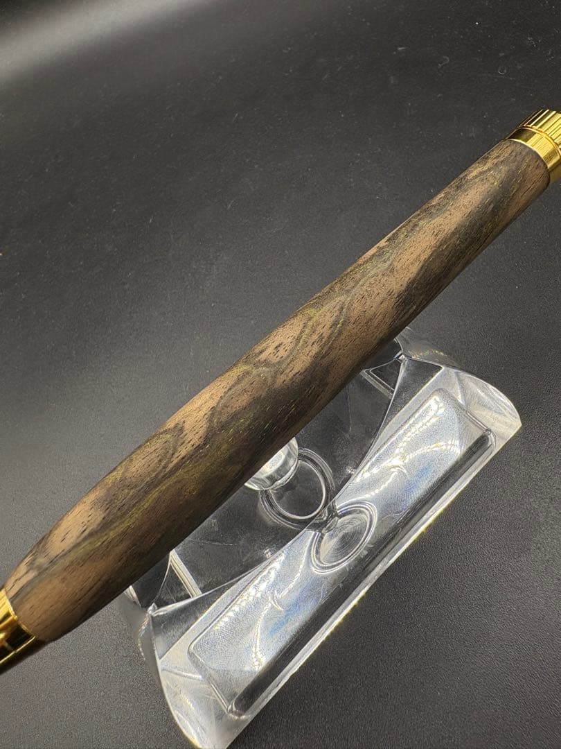 535超極上　黒柿　孔雀杢　木軸シャーペン　ボールペン