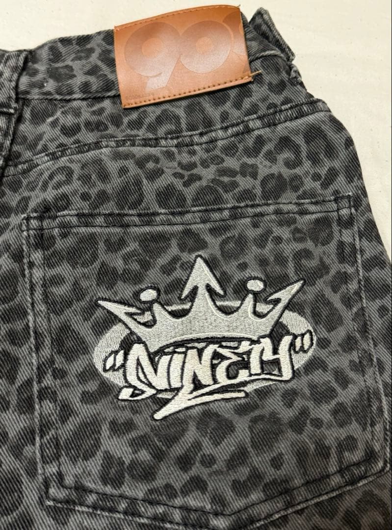 【完売品】9090 レオパードデニムパンツ S