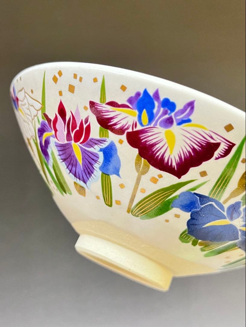 E675 源平 茶碗 御所の花 茶道具 抹茶茶碗 茶器