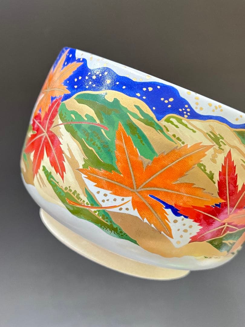 E675 源平 茶碗 御所の花 茶道具 抹茶茶碗 茶器