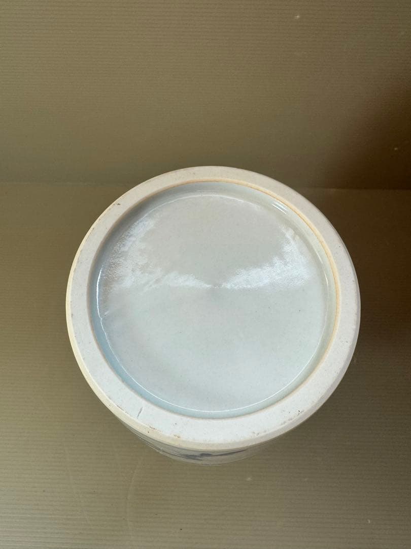 2785 染付高砂　九谷美陶園　花瓶　時代物