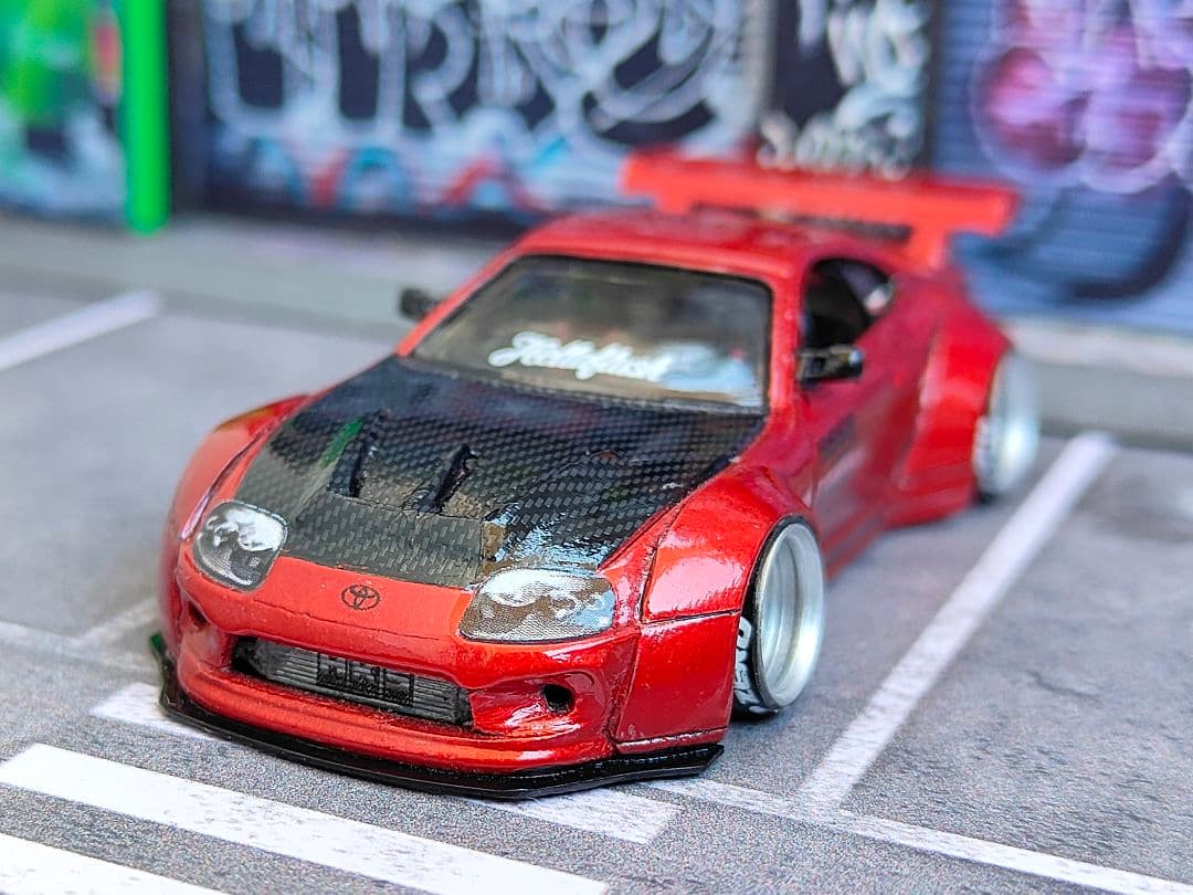 ホットウィールカスタム トヨタ 80スープラ ロケバニ ☆深リム☆トミカ改造