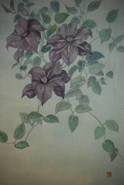 真作/隆子/テッセン図/布袋屋掛軸HC-808