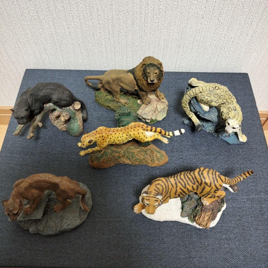 野生生物保護の彫刻コレクション　6点セット