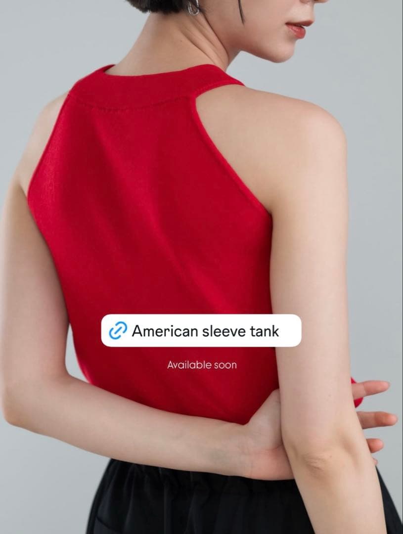 KARRY American sleeve tank レッド