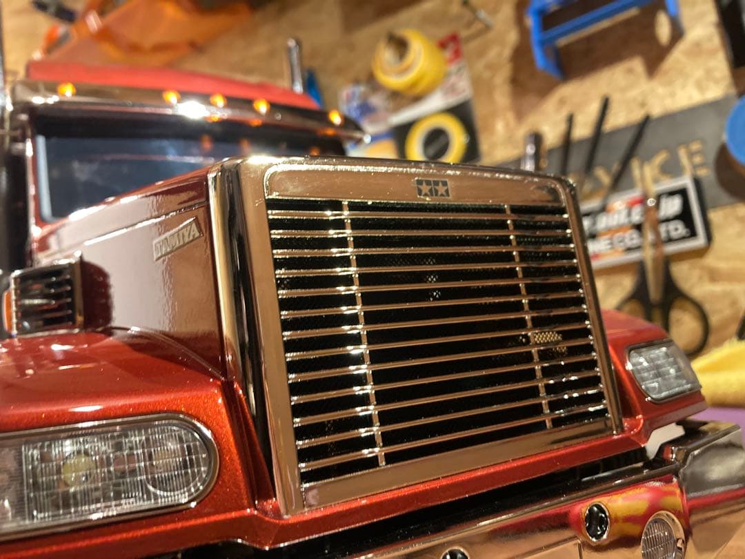 M様納車待ち　タミヤ　ナイトハウラーカスタム　フルオペ　サキールオレンジ