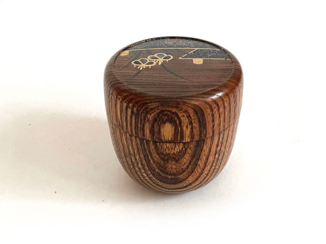 茶道具　筑紫筑良　欅摺漆八橋　大棗　棗　茶入　桔梗　螺鈿　蒔絵　共箱