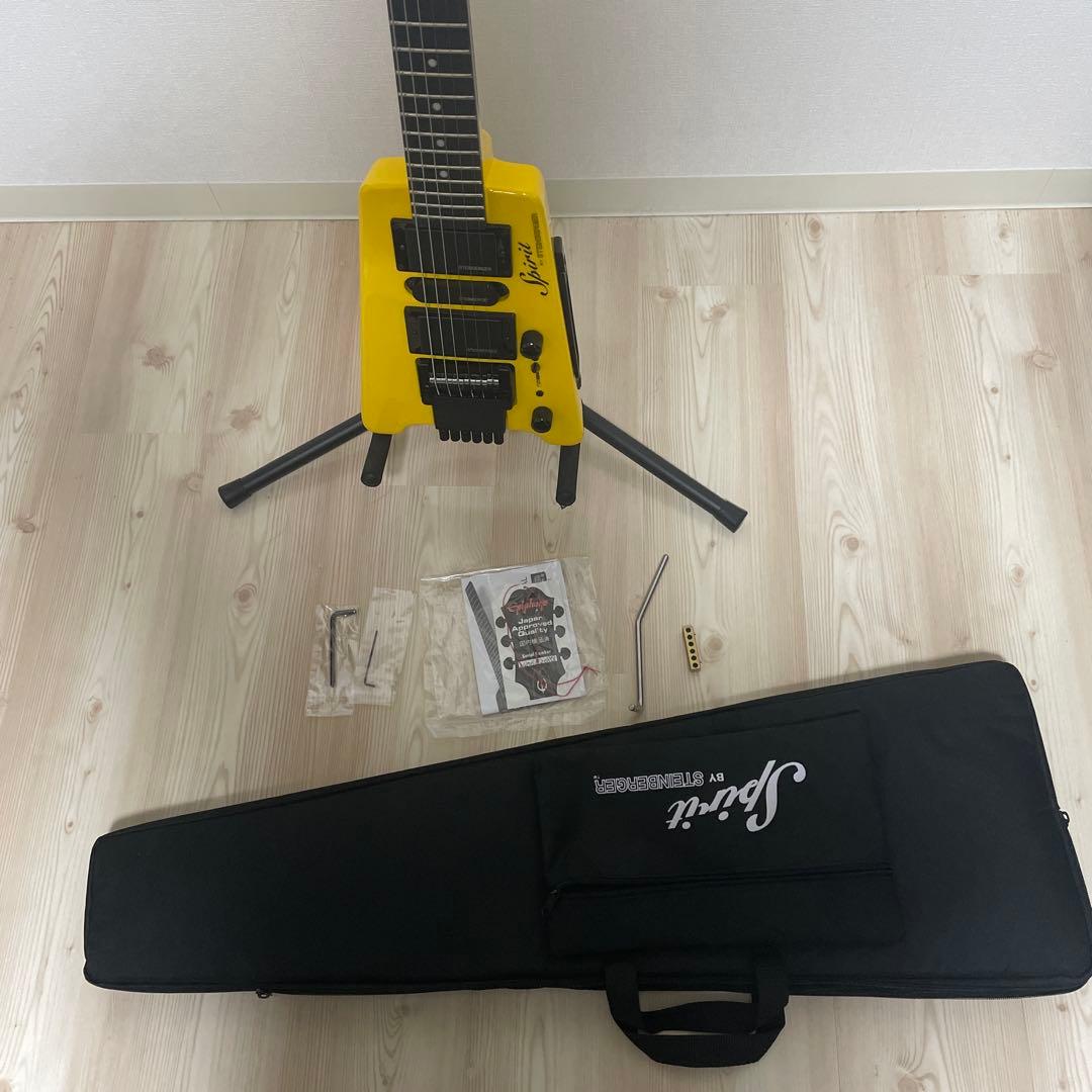 スタインバーガー　Spirit エレキギター イエロー　ストリングアダプター付き