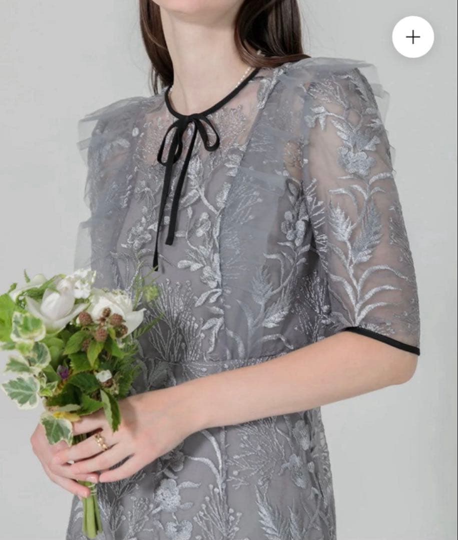 laja レースパイピングフリルマーメイドワンピースドレス