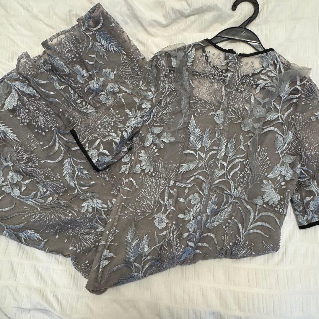 laja レースパイピングフリルマーメイドワンピースドレス