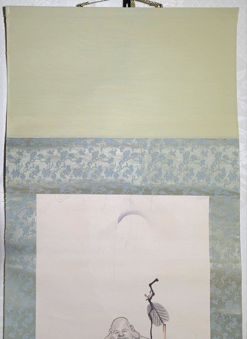 中山秋湖　布袋様　布袋尊像　掛け軸　合わせ箱　書画、骨董品、美術品