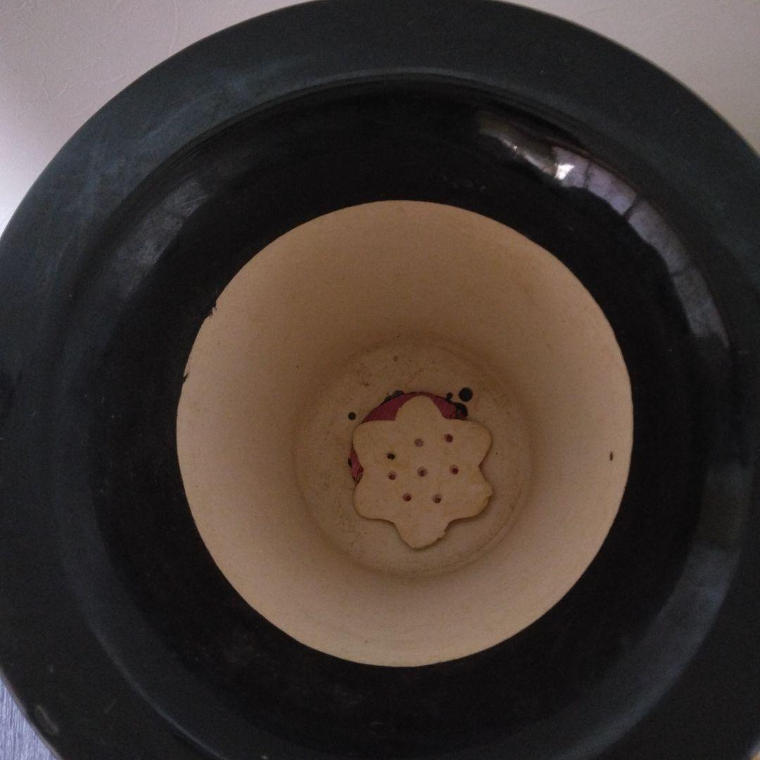 龍虎闘図　植木鉢　三つ足