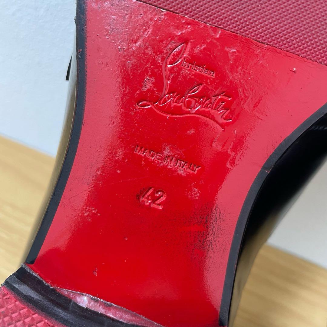 クリスチャンルブタン ドレスシューズ　革靴　ダブルモンク　レザー　黒　42