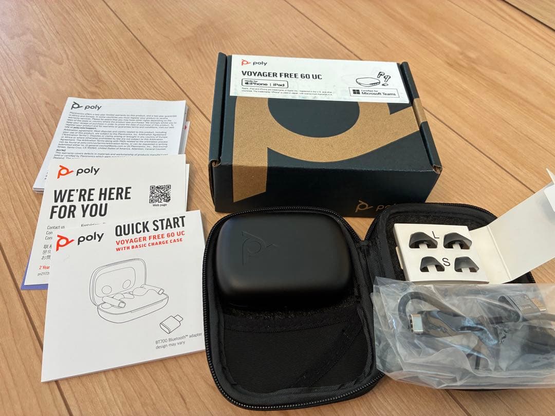 【美品】Poly Voyager Free 60 UC ワイヤレスイヤフォン