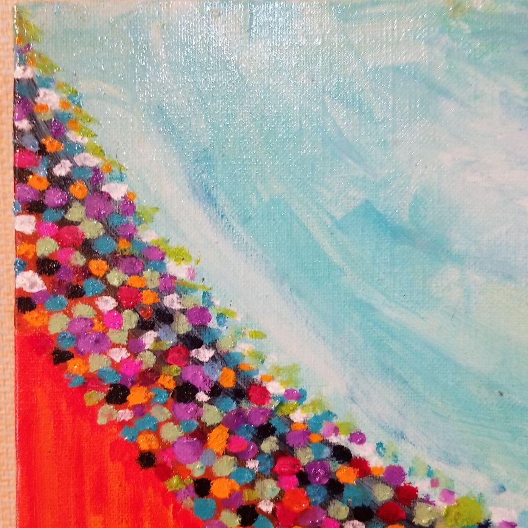 油絵　花びらたち　抽象画