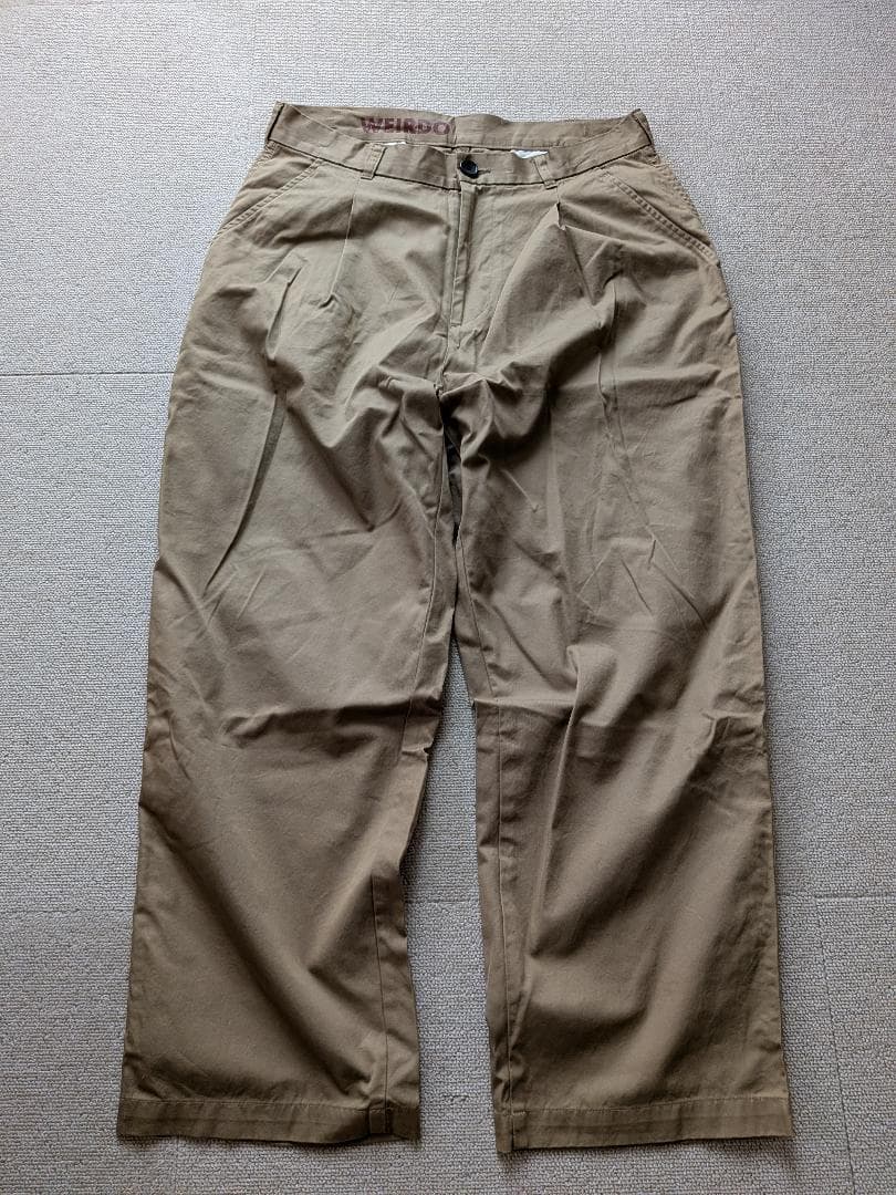 WEIRDO トラウザーズ ワーク パンツ チノパン W34 日本製 カーキ