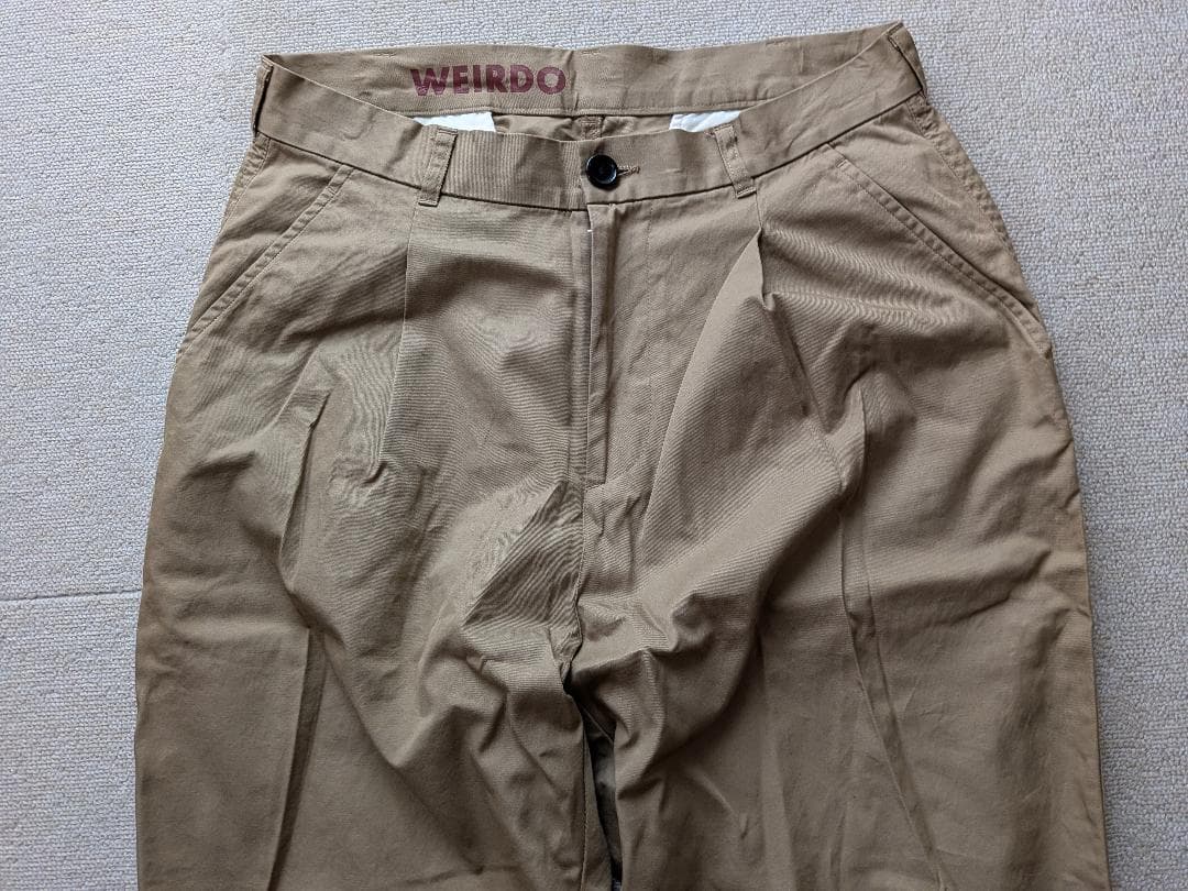 WEIRDO トラウザーズ ワーク パンツ チノパン W34 日本製 カーキ