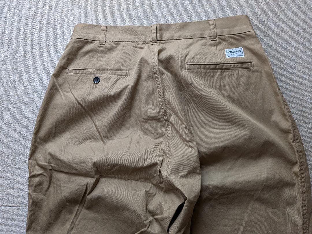 WEIRDO トラウザーズ ワーク パンツ チノパン W34 日本製 カーキ