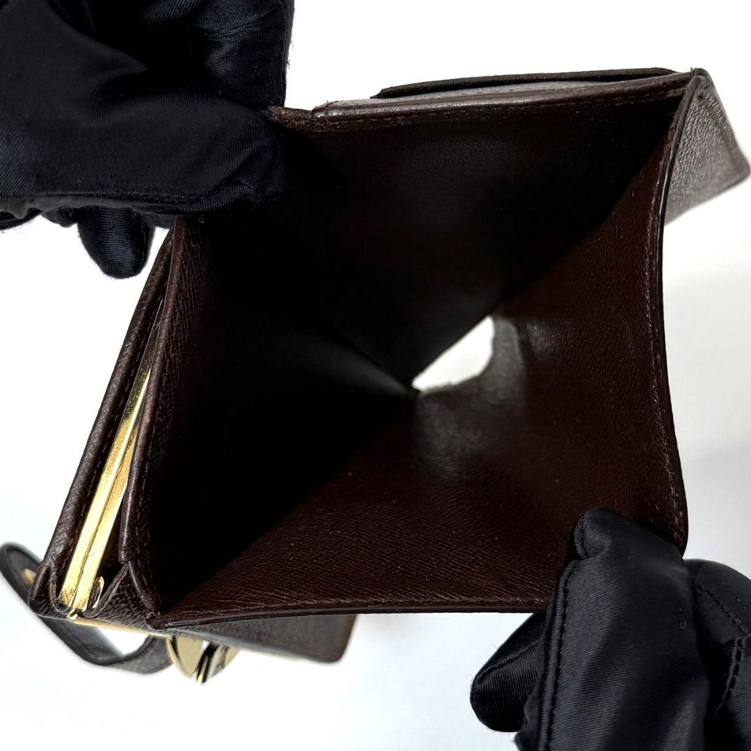 良品 ルイヴィトン ダミエ エベヌ ポルトモネ ビエ ヴィエノワ 財布 がま口