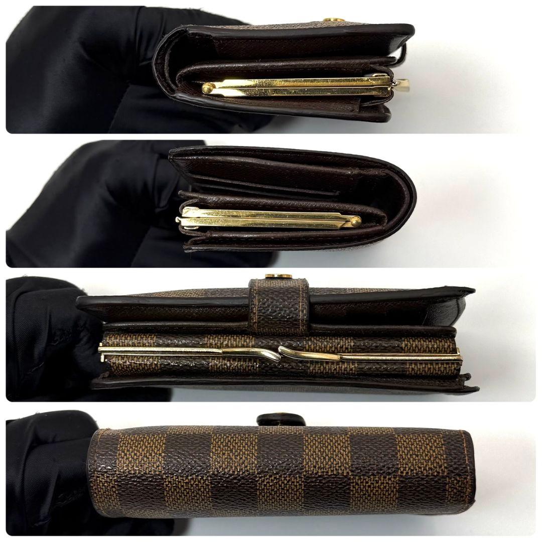 良品 ルイヴィトン ダミエ エベヌ ポルトモネ ビエ ヴィエノワ 財布 がま口