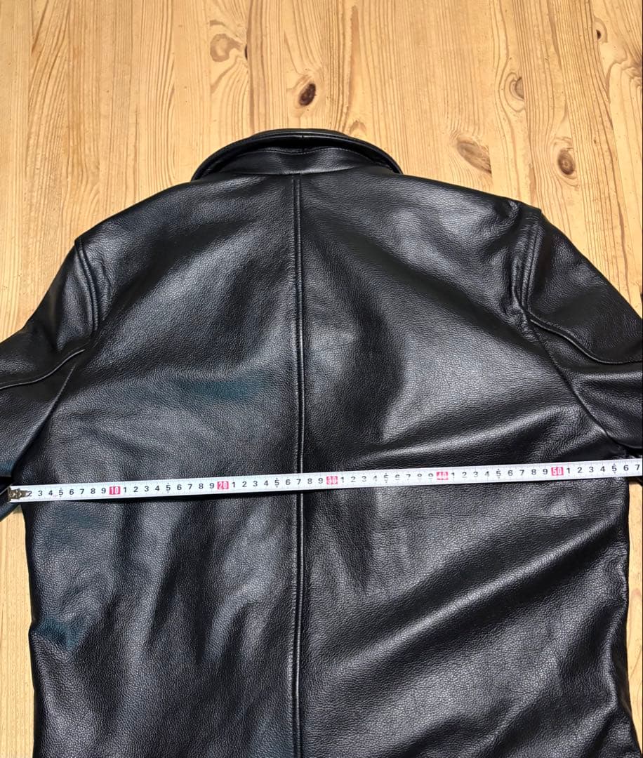 襟付き　シングルライダース　美品　XL シープスキン　裏フリース　ロンジャン