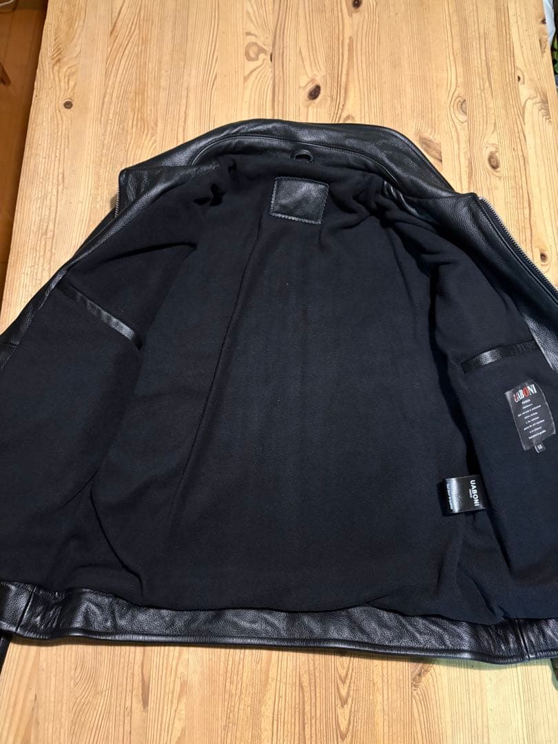 襟付き　シングルライダース　美品　XL シープスキン　裏フリース　ロンジャン