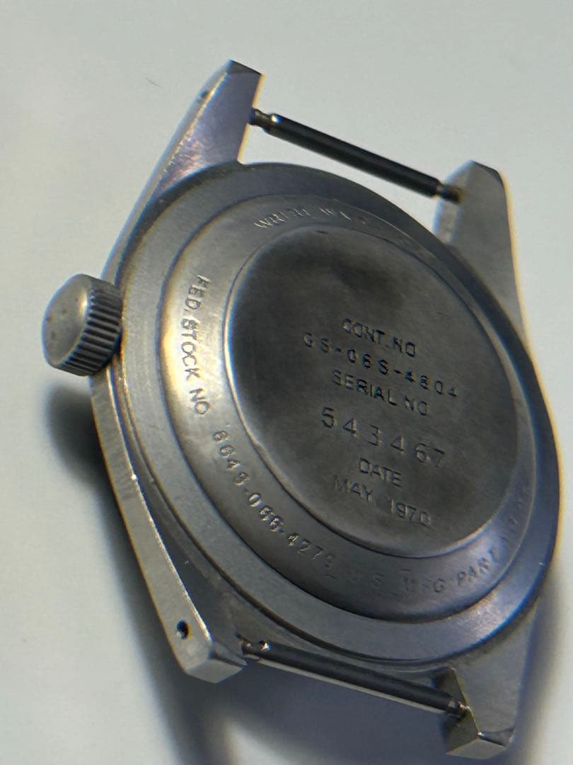 米軍　手巻き腕時計 ミリタリー　黒文字盤 NATOベルト