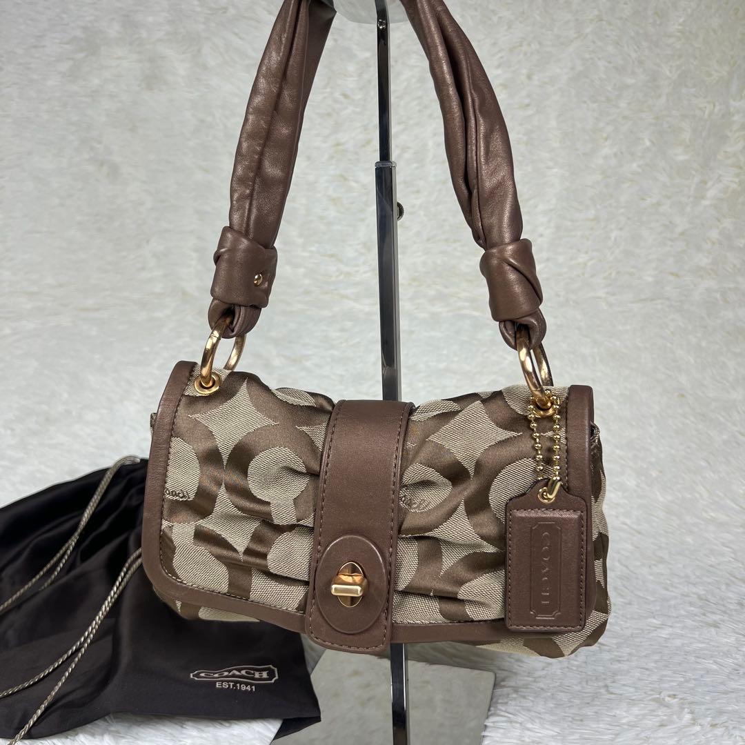 コーチ オプアート ワンショルダーバッグ アクセサリーポーチ パーカー