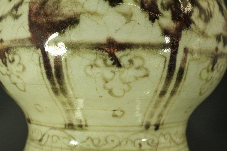 中国美術 釉裏紅 龍紋 瓢形 瓶 高43cm(LC597)