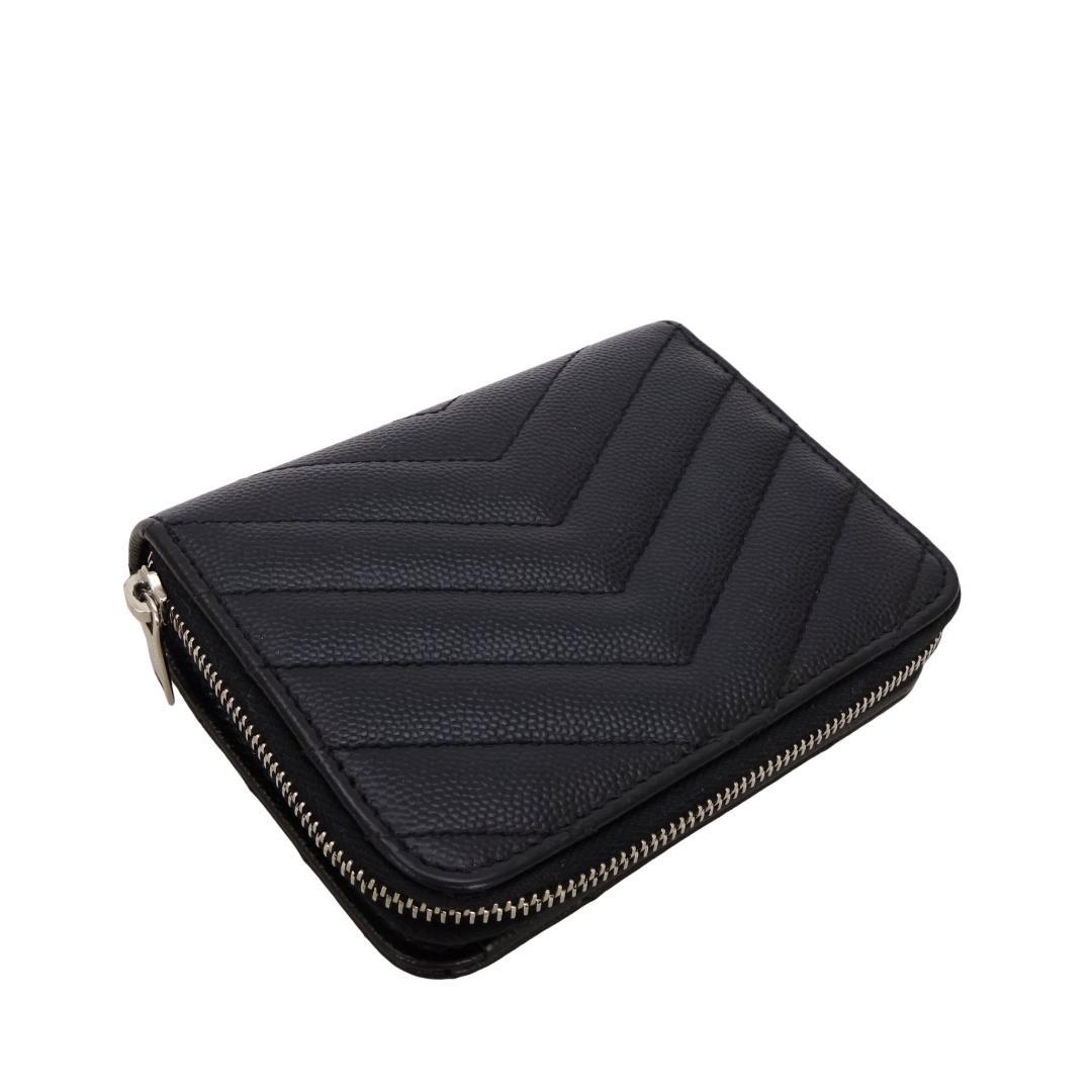 本物 良品 ■サンローラン パリ■Vステッチ マトラッセ カサンドラ 財布