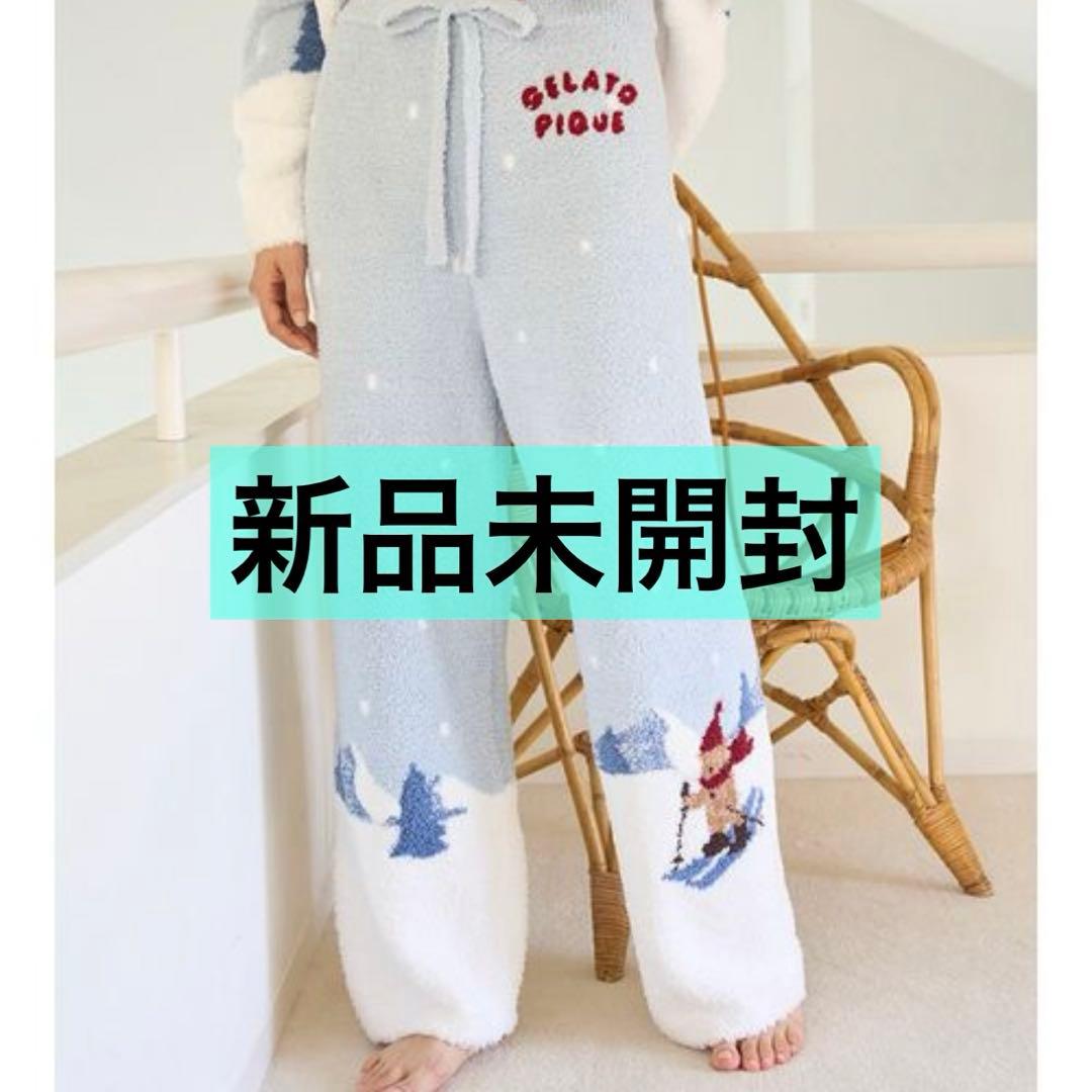 【新品タグ付】ジェラートピケ【HOLIDAY】スキーベアジャガードロングパンツ