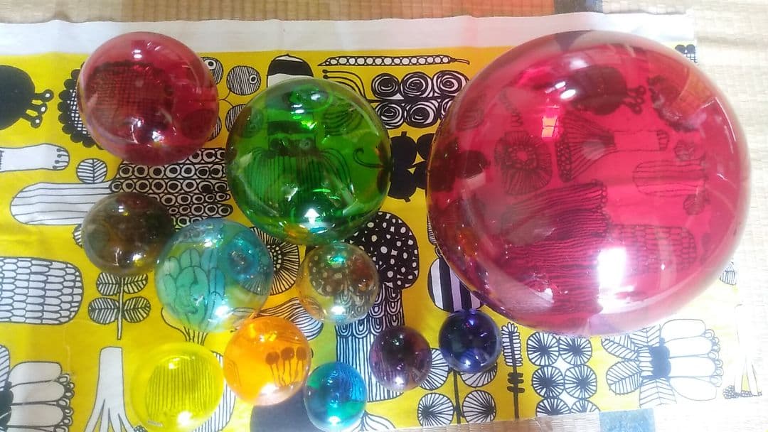 カラフルガラス玉コレクション 11個アンティーク