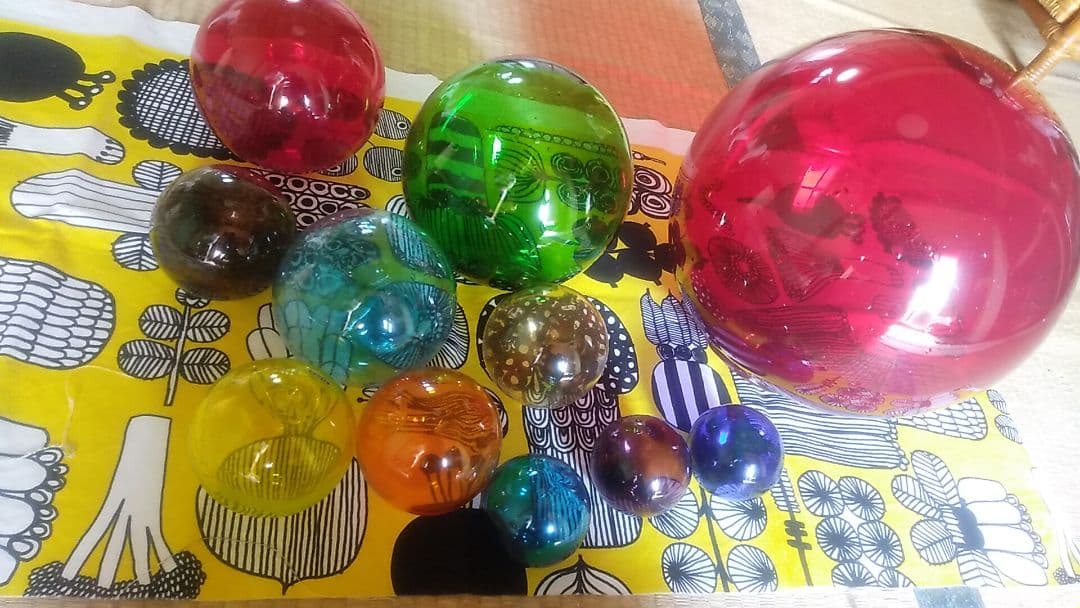 カラフルガラス玉コレクション 11個アンティーク
