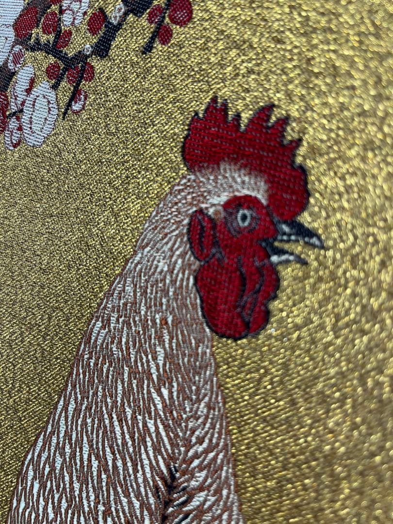 掛軸 狩野山楽「 四季花鳥図、紋織掛軸 」1000